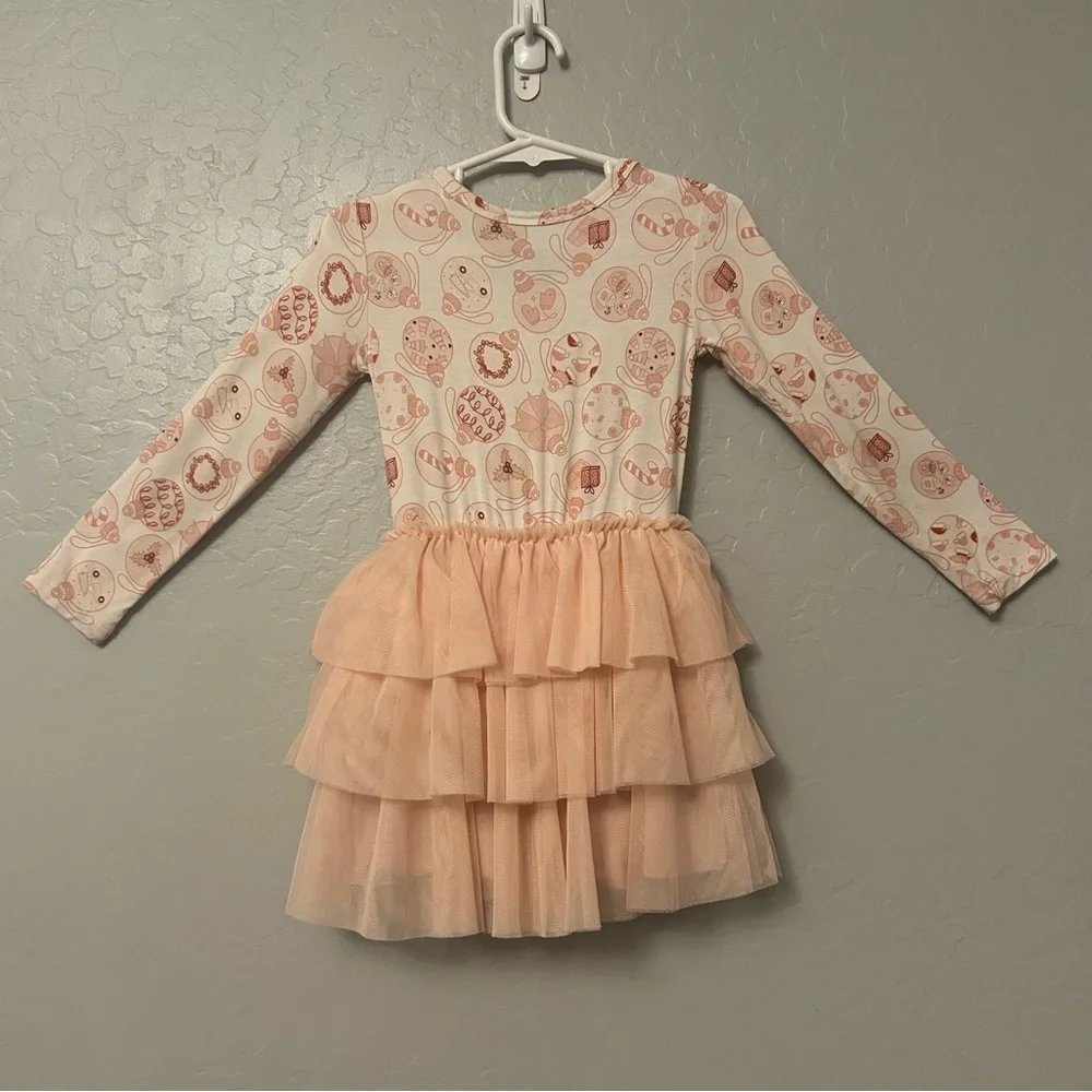 In My Jammers blush ornament christmas tiered tutu bamboo dress size 3T